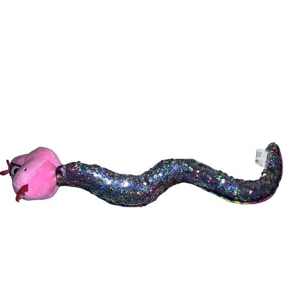 Flip Sequin Plush Toy Snake 16 inch Long Pink Head - Picture 8 of 16